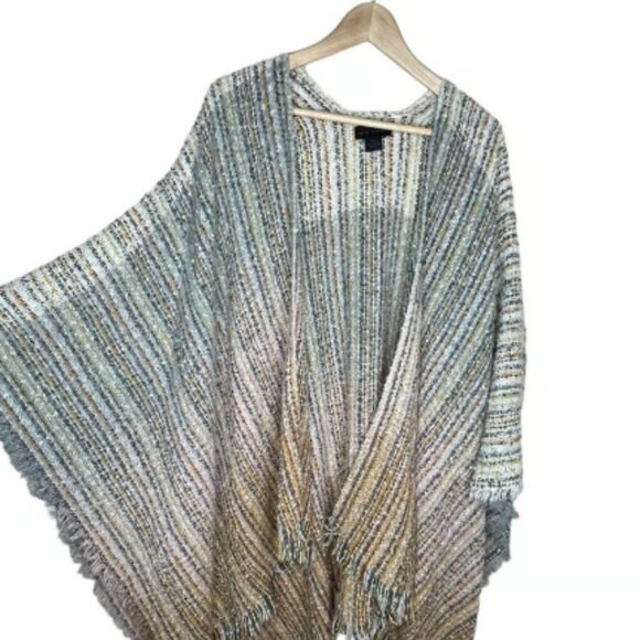 Steve Madden Women's Ruana Knit Wrap Shawl Poncho Open Front - Picture 3 of 4